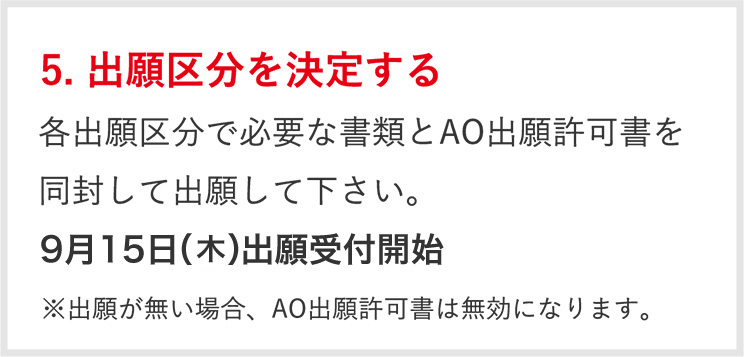 5.出願区分を決定